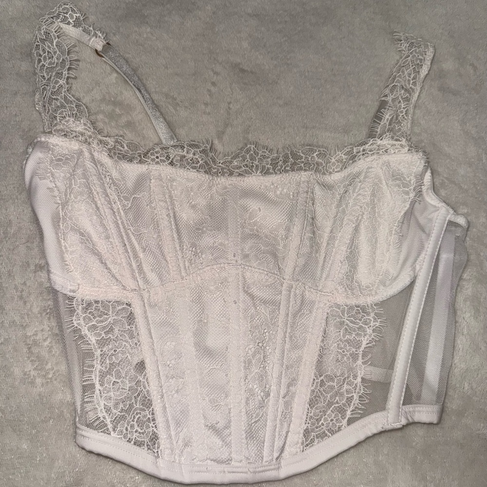 Victoria's Secret White Lace Crop Top